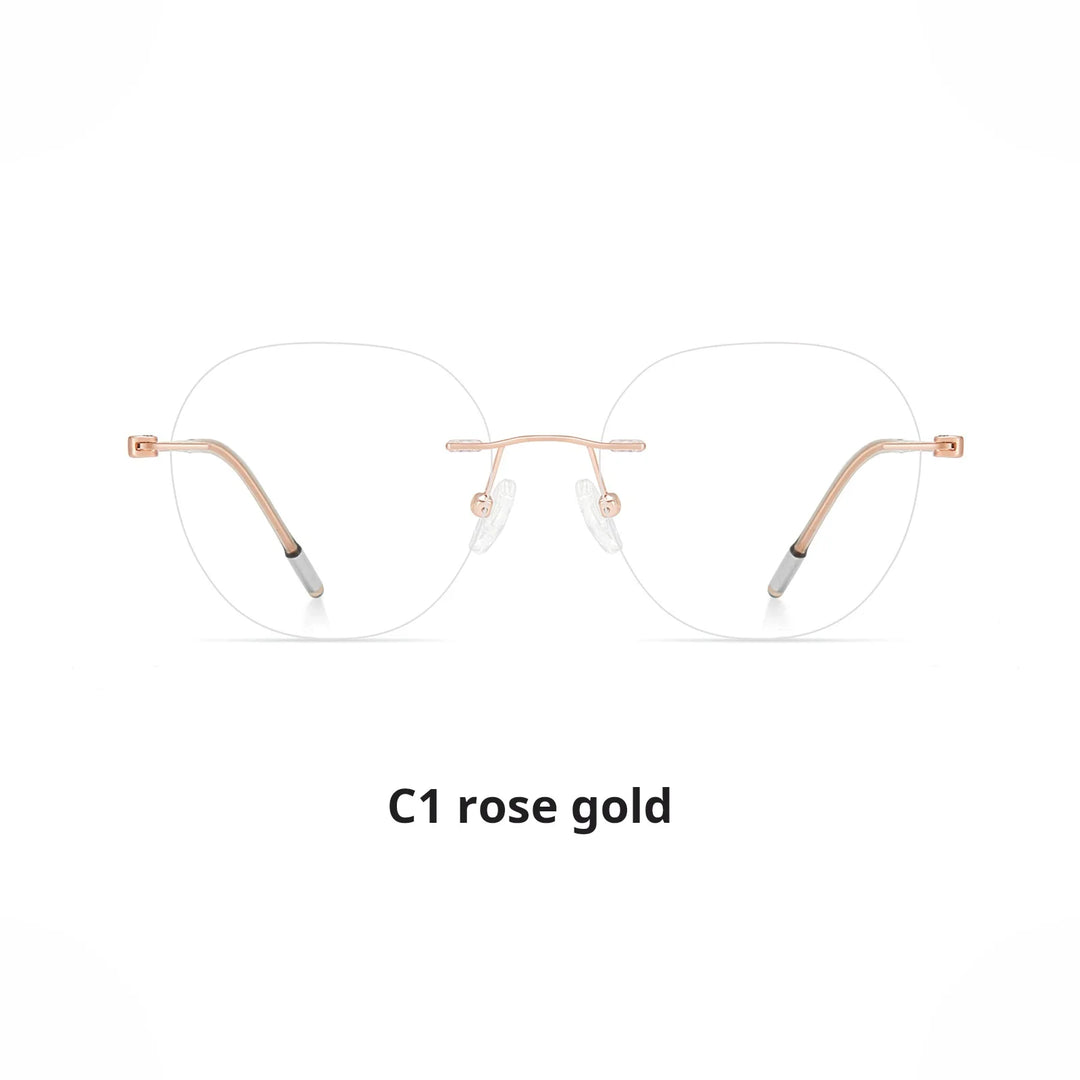 Xbora Unisex Rimless Classic Pure Titanium Eyeglasses 23006 — view 3 | Xbora at FuzWeb
