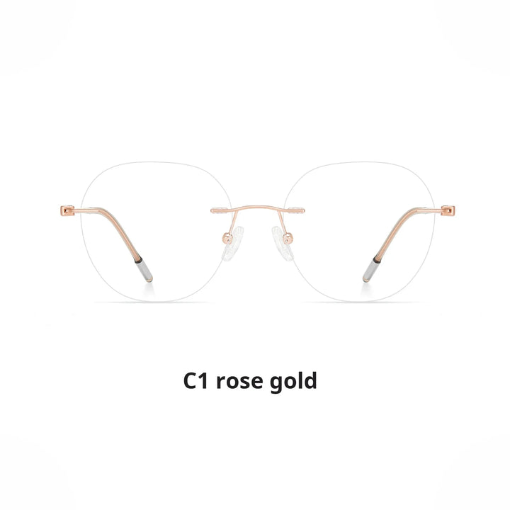 Xbora Unisex Rimless Classic Pure Titanium Eyeglasses 23006 — view 3 | Xbora at FuzWeb