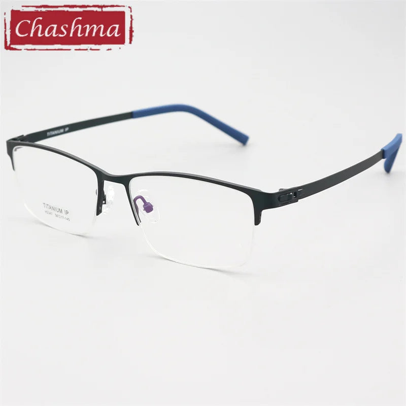 Chashma Men's Semi Rim Square Screwless Titanium Eyeglasses 882347