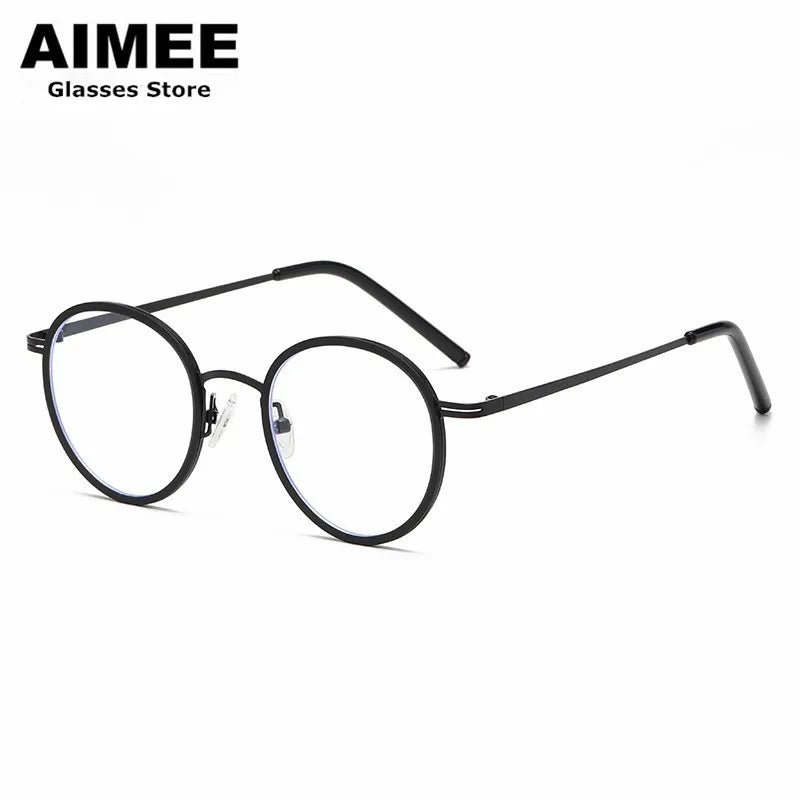 Aimee Unisex Full Rim Round Titanium Acetate Eyeglasses 6007 Full Rim Aimee   