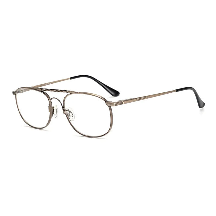 Aimee Unisex Full Rim Oval Double Bridge Titanium Eyeglasses 12092 Full Rim Aimee   