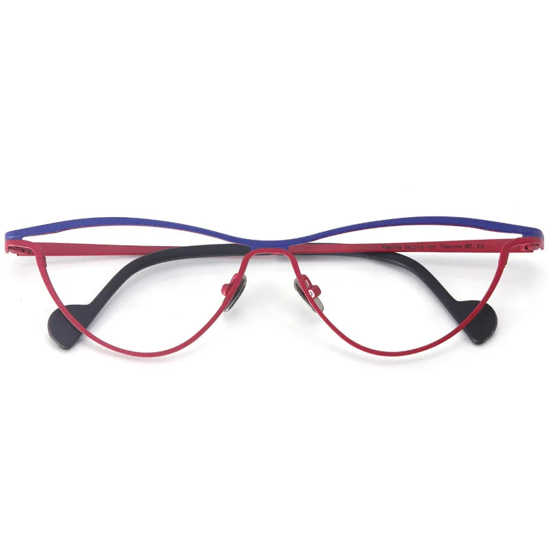 Muzz Unisex Full Rim Big Oval Brown Line Titanium Eyeglasses 561545