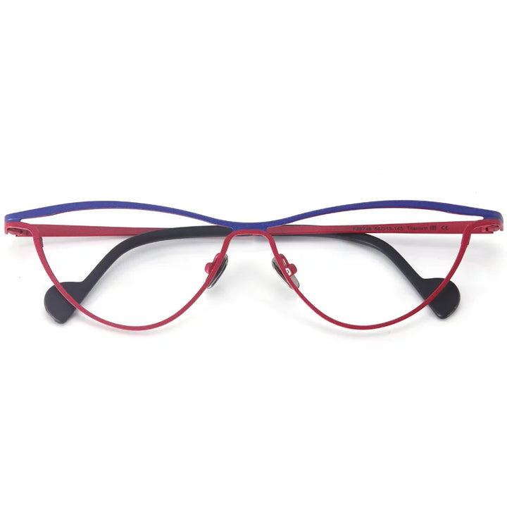 Muzz Unisex Full Rim Big Oval Brown Line Titanium Eyeglasses 561545