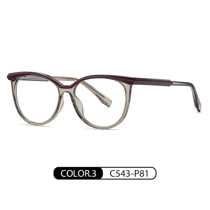 Zirosat Women's Full Rim Oval Square Tr 90 Alloy Eyeglasses 35184