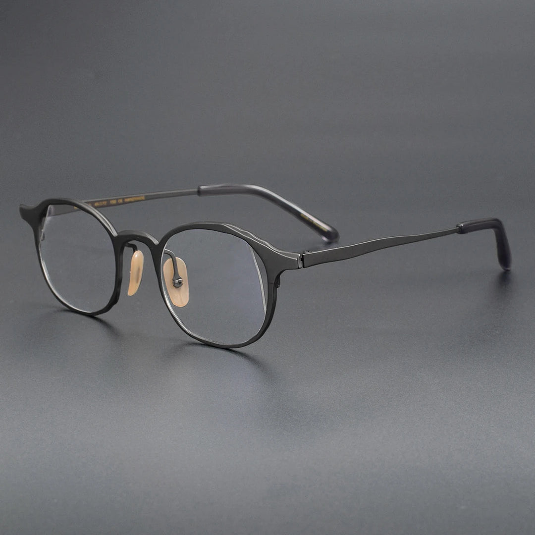 Muzz Unisex Full Rim Square Round Titanium Eyeglasses 87747
