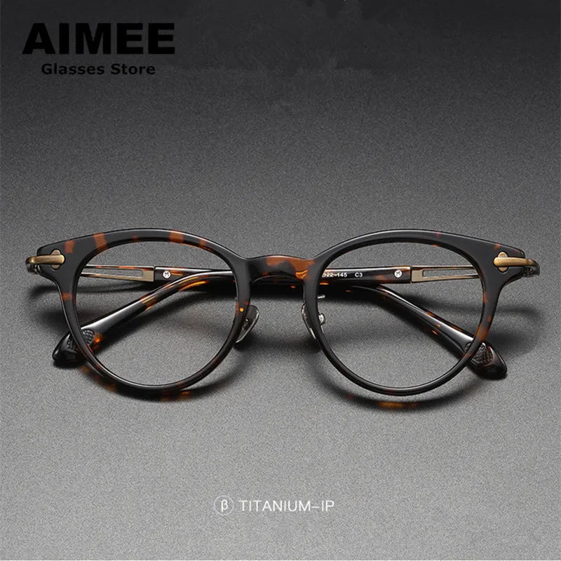 Aimee Unisex Full Rim Round Titanium Acetate Eyeglasses 1721 Full Rim Aimee   