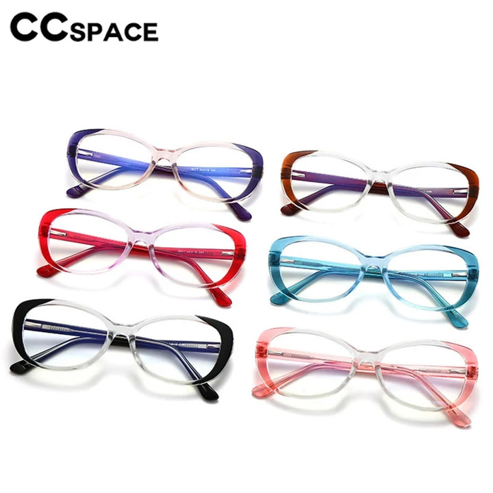 CCspace Women's Full Rim Small Oval Polycarbonate Eyeglasses 301422 Full Rim CCspace   