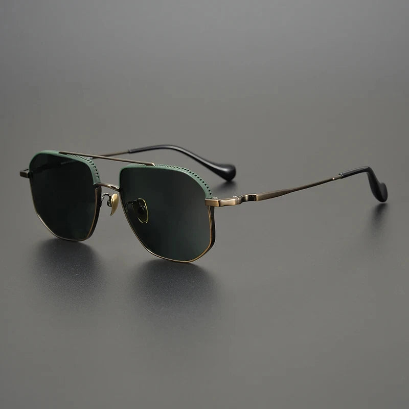 Bobbie Unisex Full Rim Pilot Titanium Polarized Sunglasses 1350Z