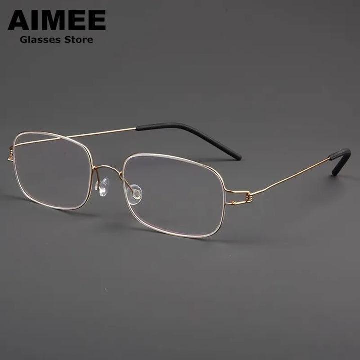 Aimee Unisex Full Rim Square Screwless Titanium Eyeglasses 19455 Full Rim Aimee   