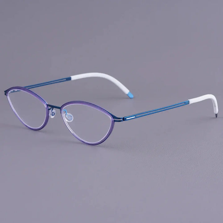 Bobbie 465507 Women’s Acetate Full Rim Polygon Oval Titanium Frames FuzWeb