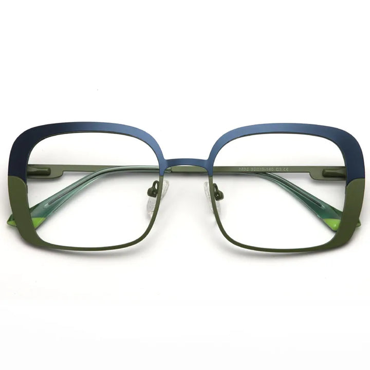 Muzz Women's Full Rim Square Thick Edge Alloy Eyeglasses 88524