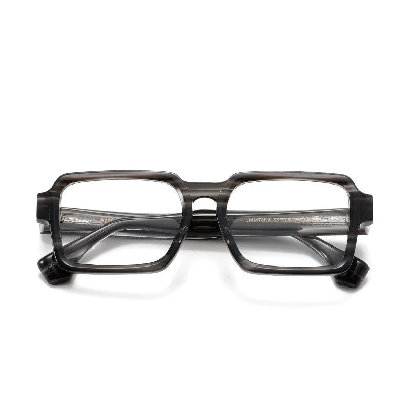 Aror Men's Full Rim Square Brow Line Thick Acetate Eyeglasses 61778