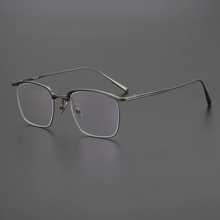 Black Mask Men's Full Rim Square Titanium Eyeglasses D137a Full Rim Black Mask Gun Gray  