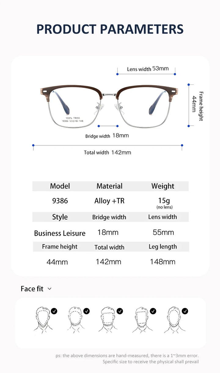 Vicky Unisex Full Rim Square Tr 90 Alloy Reading Glasses 93861