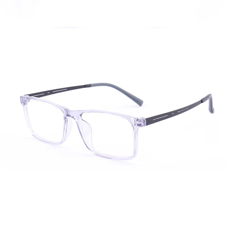 Hdcrafter Unisex Full Rim Big Square Tr 90 Titanium Eyeglasses 88033 Full Rim Hdcrafter Eyeglasses Transparent-Purple