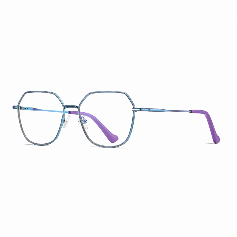 Ralferty Women's Full Rim Flat Top Polygon Alloy Eyeglasses 33040