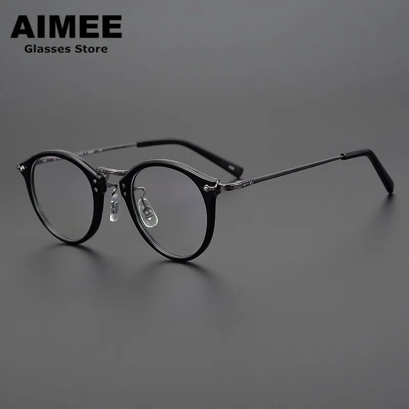 Aimee Unisex Full Rim Round Titanium Acetate Eyeglasses 20805 Full Rim Aimee   