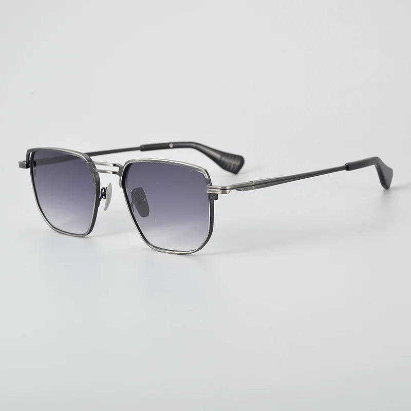 Black Mask Unisex Full Rim Oversized Square Titanium Polarized Sunglasses 153dt Sunglasses Black Mask Gun Gray As Shown 