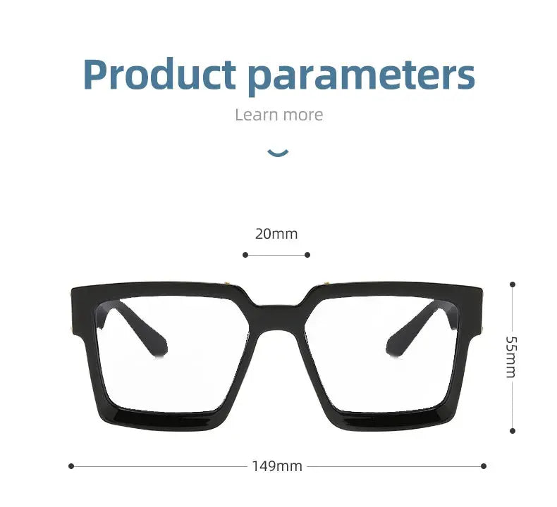 Kocolior 862290 Unisex Full Rim Brow Line Square PC Frames FuzWeb