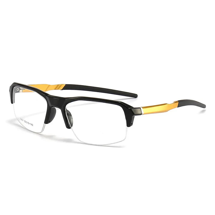 Yimaruili Unisex Semi Rim Square Aluminum Tr 90 Sport Eyeglasses 58578