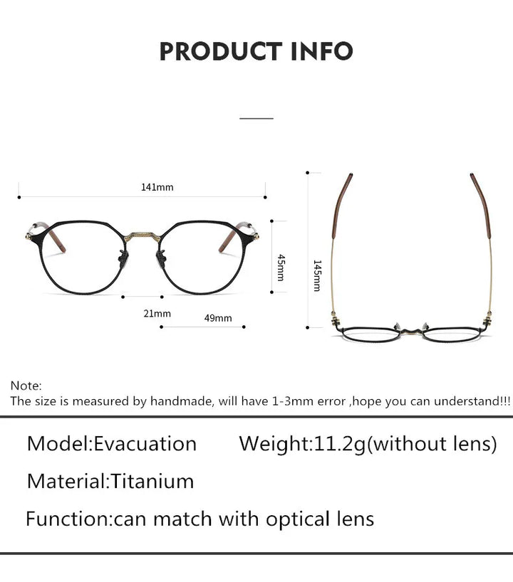 Aimee Unisex Full Rim Flat Top Polygon Titanium Eyeglasses 4921 Full Rim Aimee   