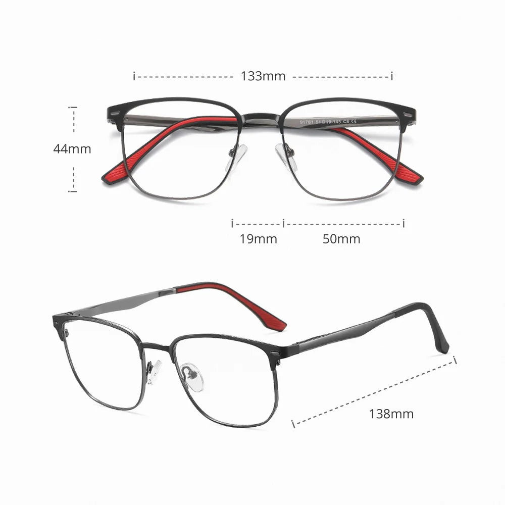 Ralferty Women's Full Rim Square Tr 90 Titanium Eyeglasses 891761