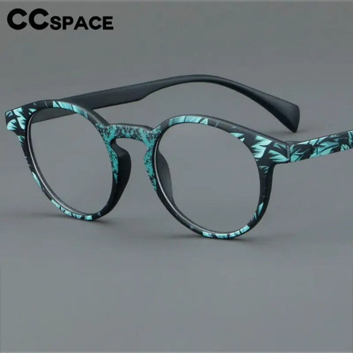 CCSpace Unisex Full Rim Round Cat Eye Tr 90 Titanium Eyeglasses 57059 Full Rim CCspace   