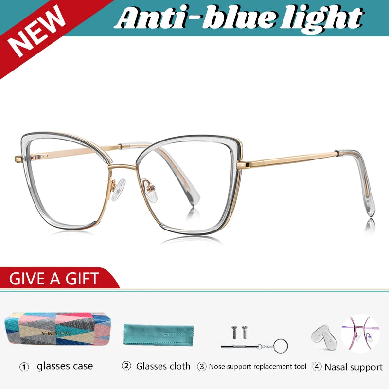 Vicky Women's Full Rim Butterfly Alloy Tr 90 Reading Glasses 31524