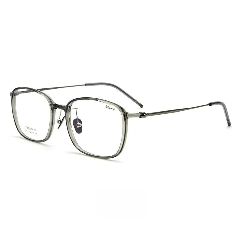 Yimaruili Unisex Full Rim Square Tr 90 Titanium Eyeglasses L9112 Full Rim Yimaruili Eyeglasses Gray  