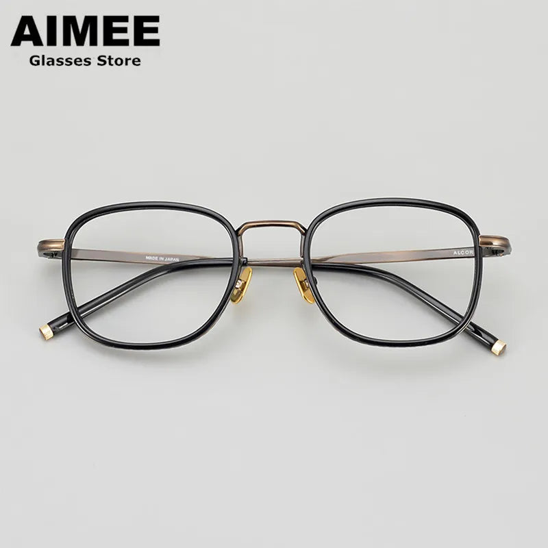 Aimee Unisex Full Rim Square Acetate Titanium Eyeglasses 21140