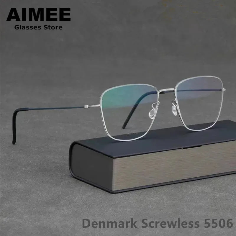 Aimee Unisex Full Rim Square Titanium Eyeglasses 5506 Full Rim Aimee   