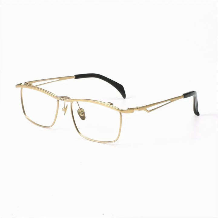 Hdcrafter Unisex Semi-Rimless Square Alloy Frames 300500 FuzWeb