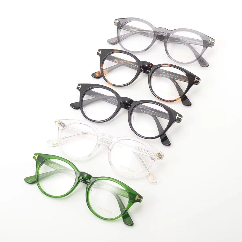 Yimaruili Unisex Full Rim Round Acetate Eyeglasses Y5557 Full Rim Yimaruili Eyeglasses   