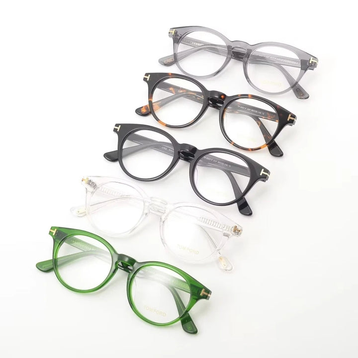 Yimaruili Unisex Full Rim Round Acetate Eyeglasses Y5557 Full Rim Yimaruili Eyeglasses   