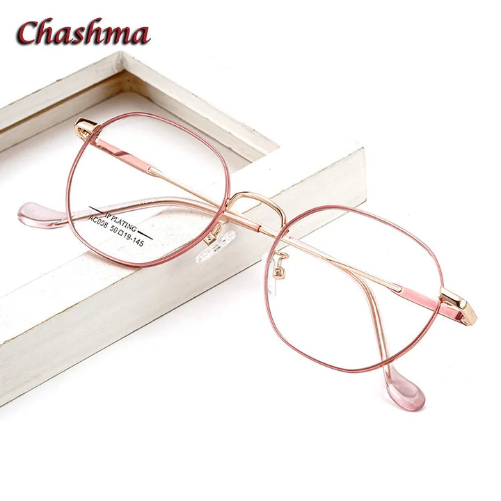 Chashma Ochki Unisex Youth's Full Rim Flat Top Oval Stainless Steel Eyeglasses C008 Full Rim Chashma Ochki   