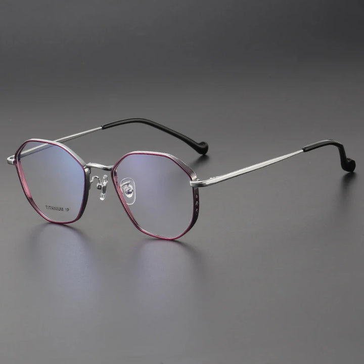 Aror Unisex Full Rim Polygon Oval Titanium Eyeglasses 610032