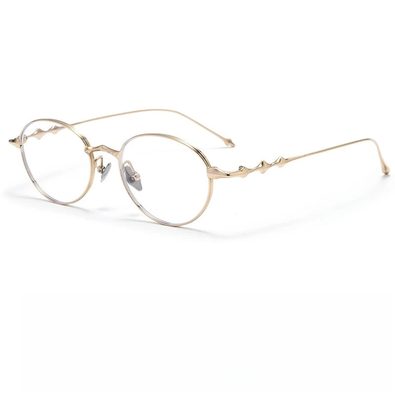 Yimaruili Unisex Full Rim Round Oval Titanium Eyeglasses 20852