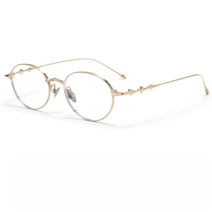 Yimaruili Unisex Full Rim Round Oval Titanium Eyeglasses 20852