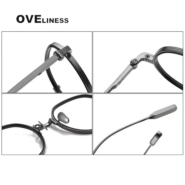 Oveliness Unisex Full Rim Flat Top Oval Titanium Eyeglasses 2261 Full Rim Oveliness   