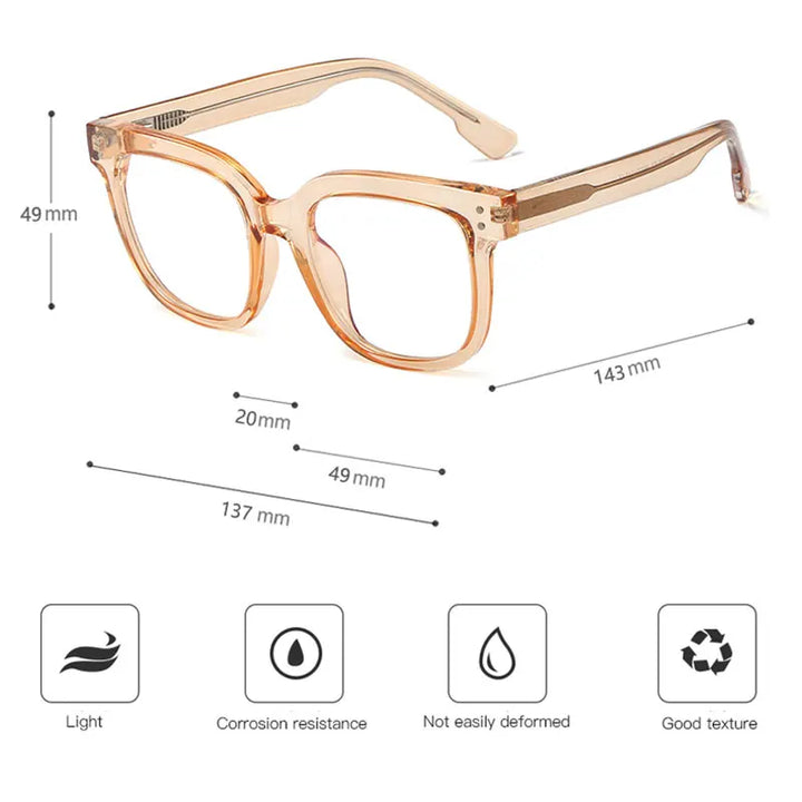 Handoer Women's Full Rim Square Tr 90 Alloy Eyeglasses 792330