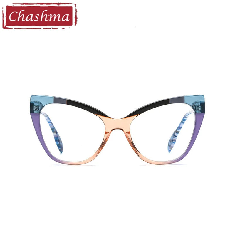 Chashma Ottica Women's Full Rim Square Cat Eye Acetate Eyeglasses 19251 Full Rim Chashma Ottica   