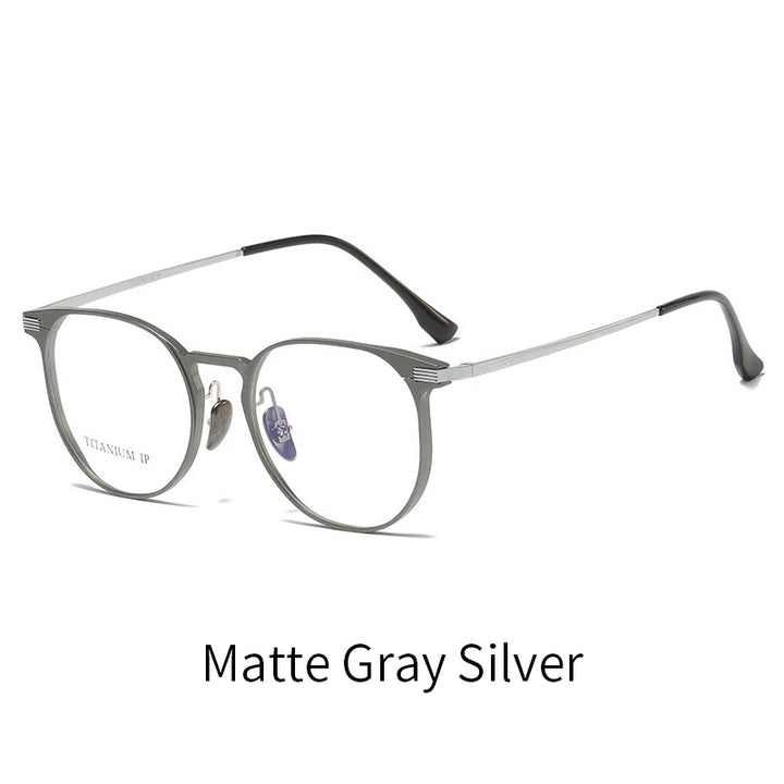 Momoja Women's Full Rim Round Titanium Acetate Eyeglasses 20250