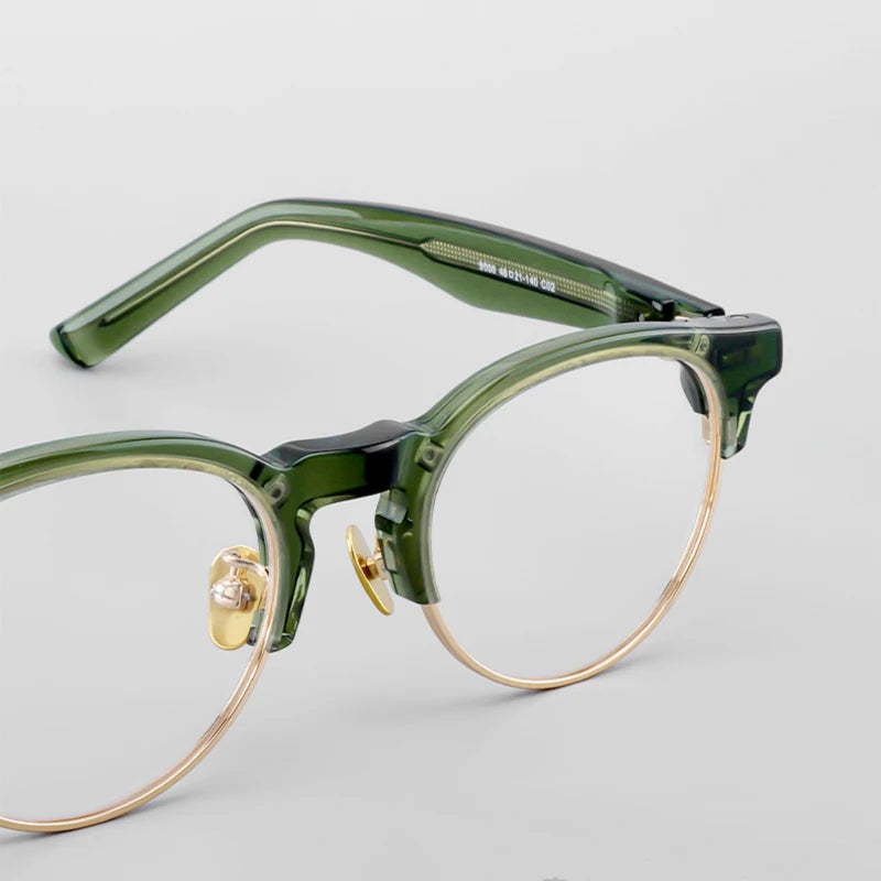 Black Mask Unisex Full Rim Oval Titanium Acetate Eyeglasses 369006