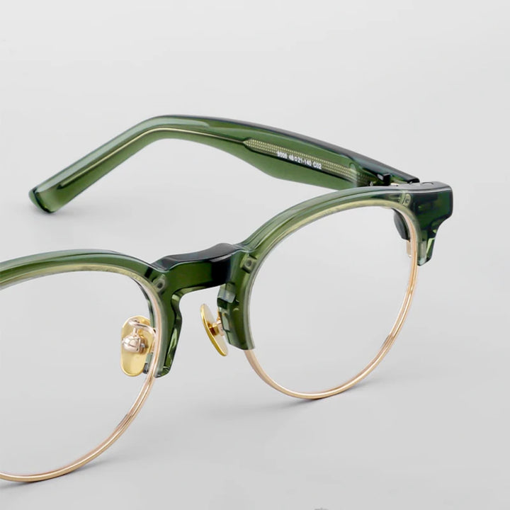 Black Mask Unisex Full Rim Oval Titanium Acetate Eyeglasses 369006