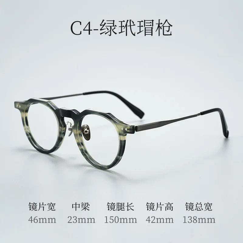 Bclear Women's  Full Rim Flat Top Round Acetate Eyeglasses 366573