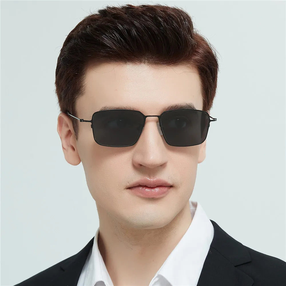 Bobbie Men Full Rim Square Titanium Polarized Sunglasses KMN502