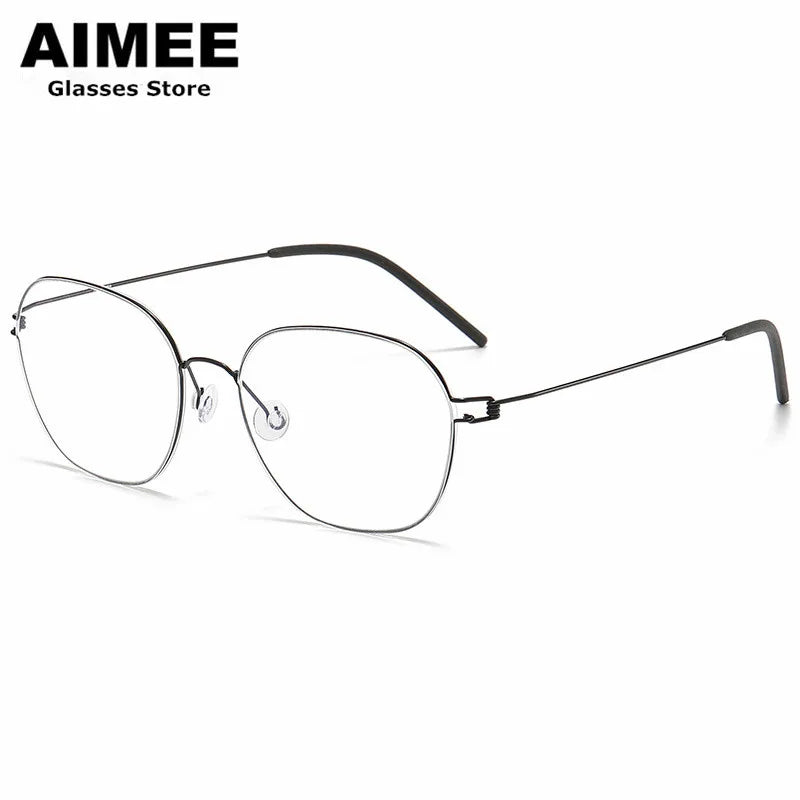 Aimee Unisex Full Rim Oval Square Screwless Titanium Eyeglasses 5417 Full Rim Aimee   