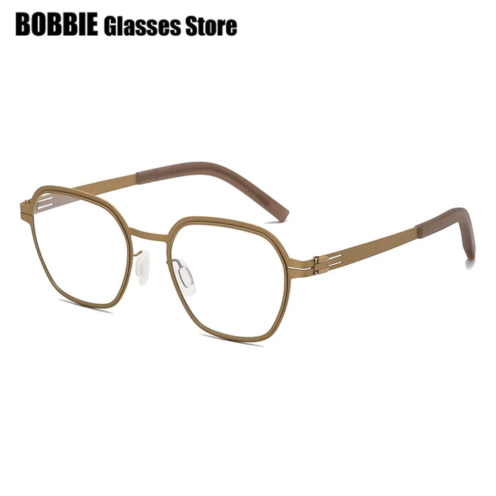Bobbie Women's Full Rim Polygon Oval Screwless Steel Eyeglasses 464818
