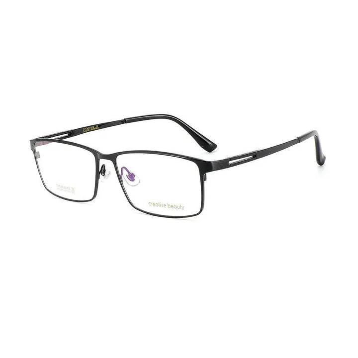 Cubojue Unisex Full Rim Big  Square Titanium Reading Glasses 671811