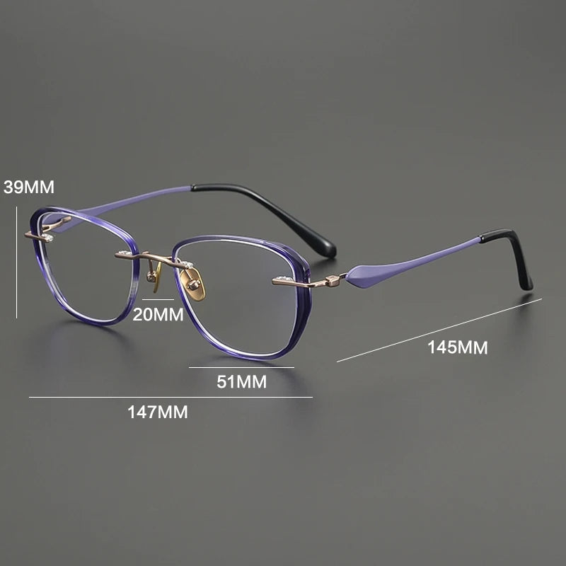 Gatenac Unisex Full Rim Square Acetate Titanium Eyeglasses Gxyj2020